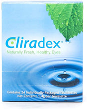 Load image into Gallery viewer, Cliradex Natural Eyelid, Eyelash, and Facial Cleansing Towelettes, Box of 24