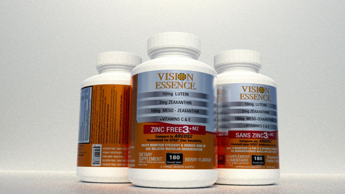 Vision Essence AREDS2 Zinc Free Early Defense VEGAN Eye Vitamins Soft Gels LMZ3