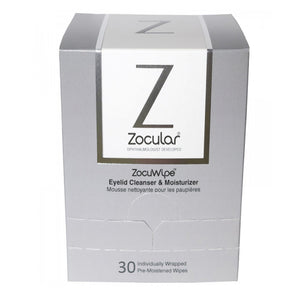 Zocuwipe Eyelid Cleanser and Moisturizer Wipes 30 count